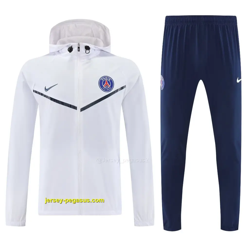 Paris white windbreaker jacket and pants
