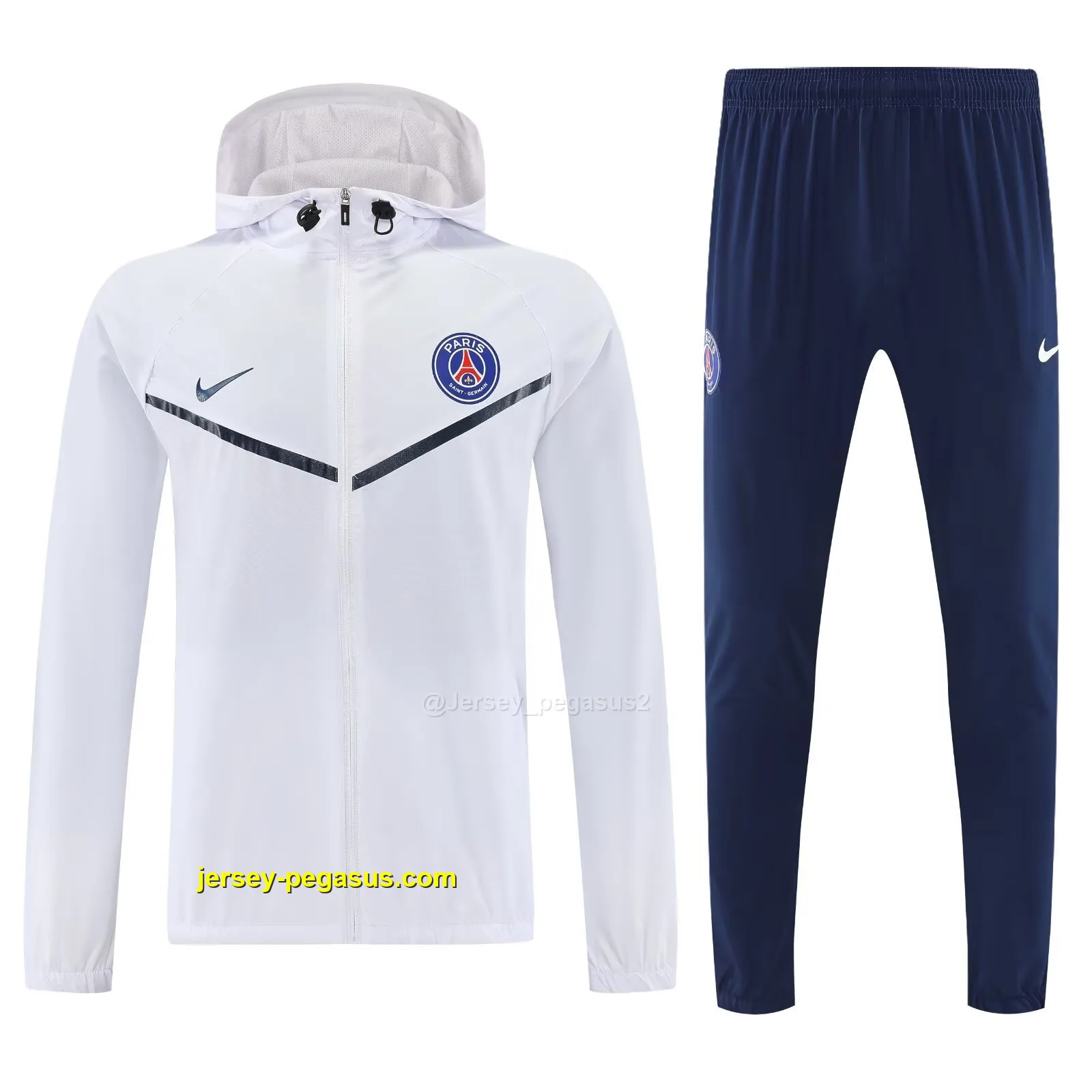 Paris white windbreaker jacket and pants Paris white windbreaker jacket and pants