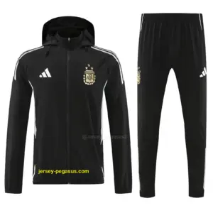 Argentina black windbreaker jacket and pants