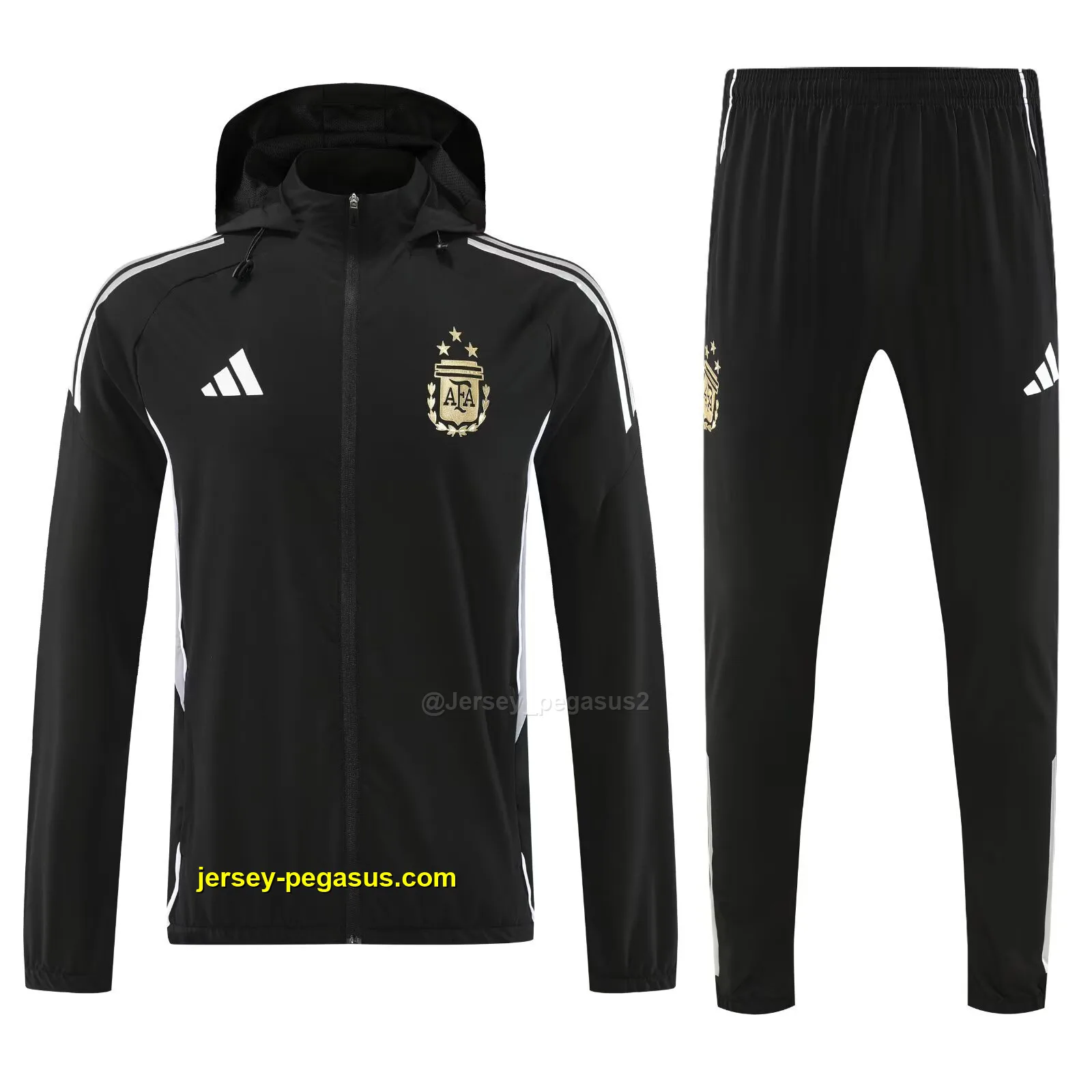 Argentina black windbreaker jacket and pants Argentina black windbreaker jacket and pants