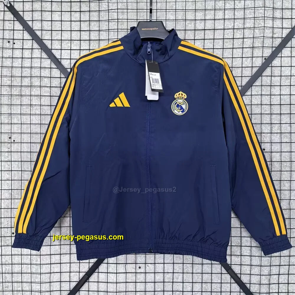 Real Madrid blue recersible windbreaker jacket Real Madrid blue recersible windbreaker jacket