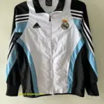 Real Madrid white black windbreaker jacket