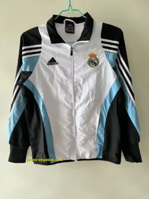 Real Madrid white black windbreaker jacket