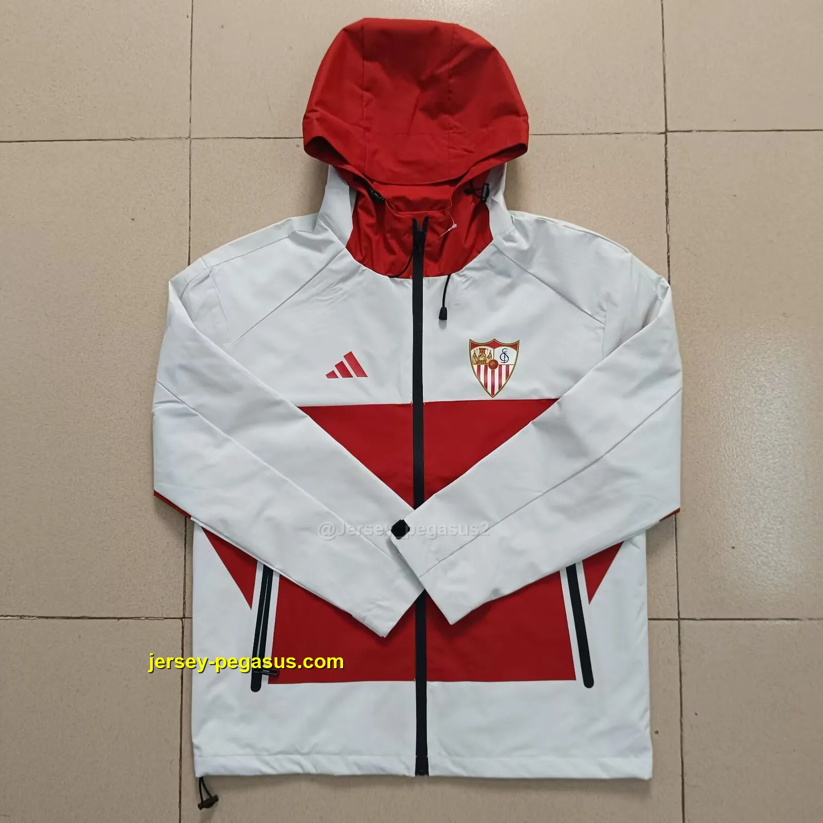 Sevilla red white windbreaker jacket Sevilla red white windbreaker jacket