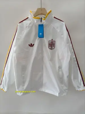 Spain 2026 white windbreaker jacket+pants