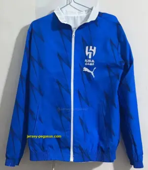 al hilal blue white reversible windbreaker jacket