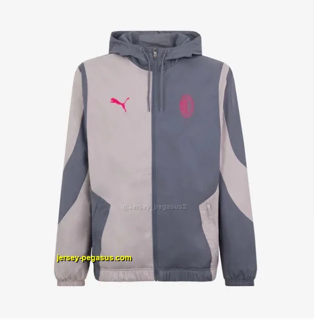AC milan grey windbreaker jacket AC milan grey windbreaker jacket