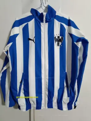 montreal blue white reversible windbreaker jacket