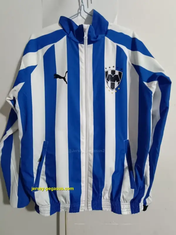 montreal blue white reversible windbreaker jacket