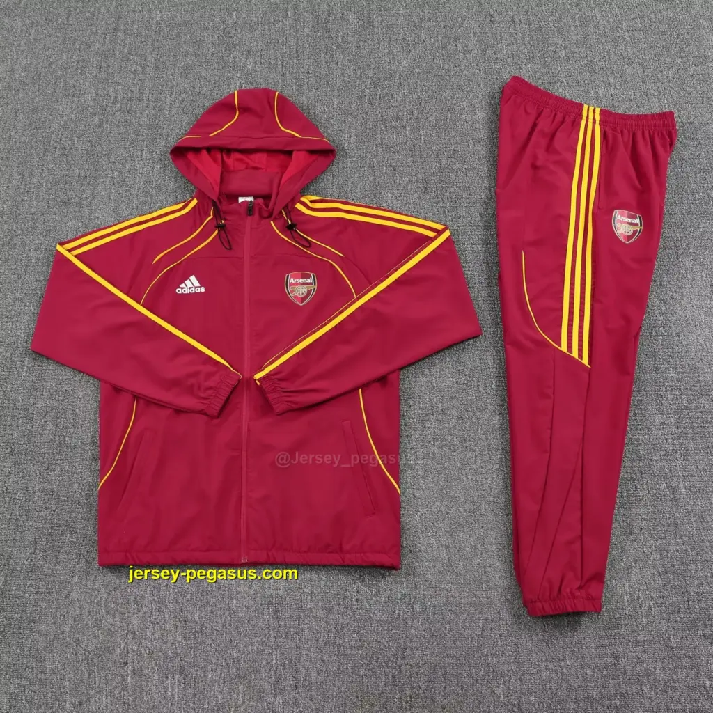 Arsenal dark red windbreaker jacket and pants