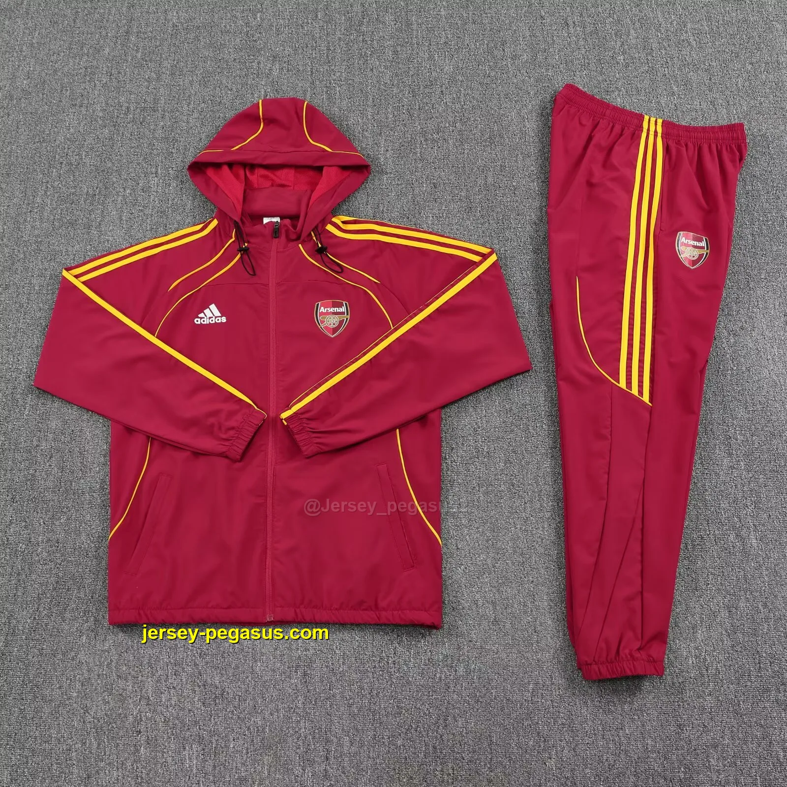Arsenal dark red windbreaker jacket and pants Arsenal dark red windbreaker jacket and pants
