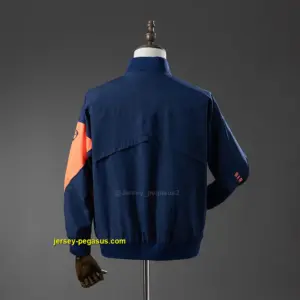 Barcelona Windbreaker - Navy Blue & Orange