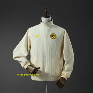 Borussia Dortmund Reversible Jacket Windbreaker - Black & Beige