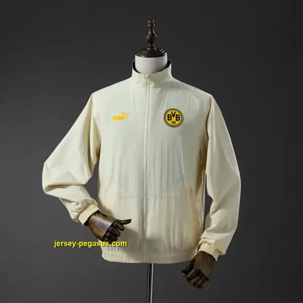 Borussia Dortmund Reversible Jacket Windbreaker - Black & Beige Borussia Dortmund Reversible Jacket Windbreaker - Black & Beige