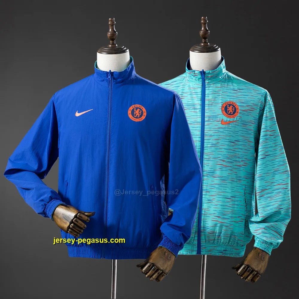 Chelsea Reversible Jacket Windbreaker - Blue & Sky Blue Chelsea Reversible Jacket Windbreaker - Blue & Sky Blue