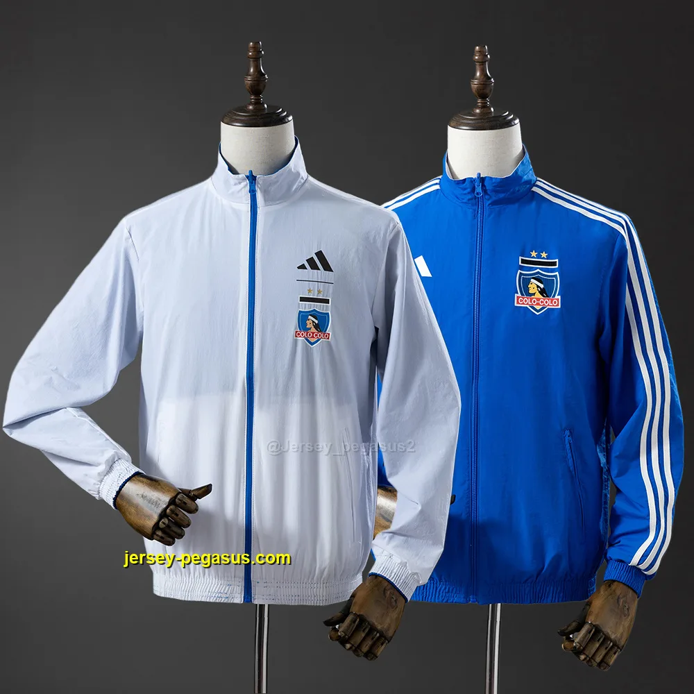 Colo Colo Reversible Jacket Windbreaker - White & Blue Colo Colo Reversible Jacket Windbreaker - White & Blue