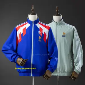 French Reversible Jacket Windbreaker - Blue & Mint Green