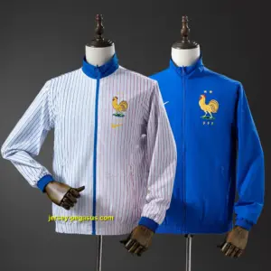 French Reversible Jacket Windbreaker - White & Blue