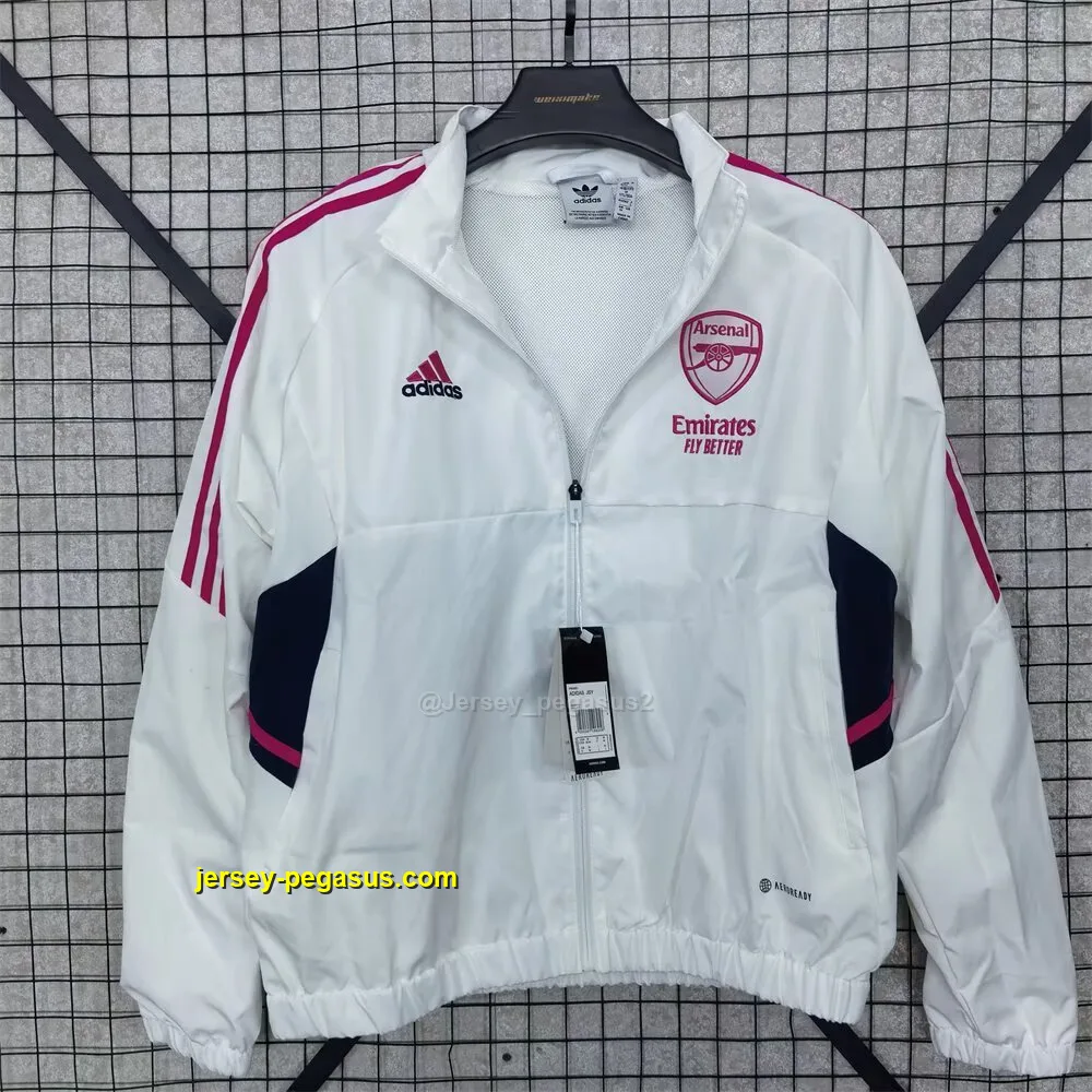 Arsenal white windbreaker jacket Arsenal white windbreaker jacket