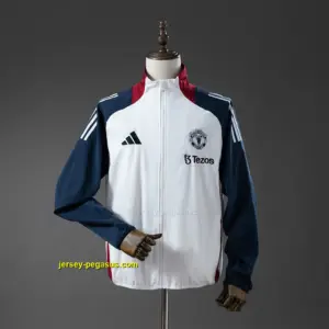 M-U Windbreaker - White & Navy Blue