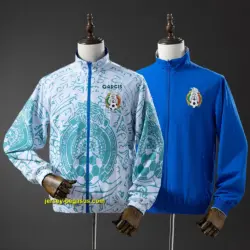 Mexico Reversible Jacket Windbreaker - White & Blue