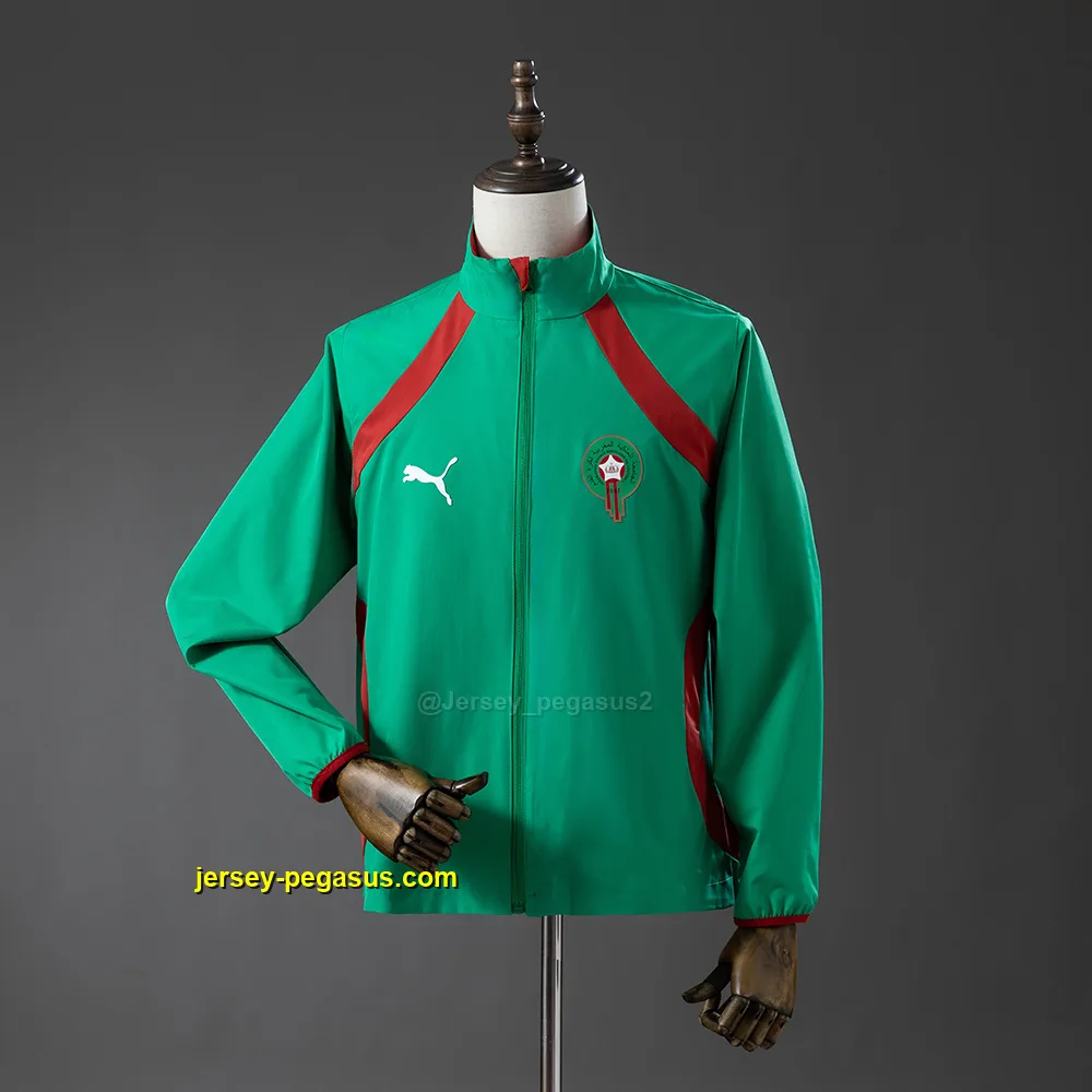 Morocco 2026 Reversible Jacket Windbreaker - Red & Green