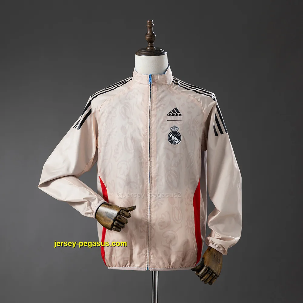 Real Madrid Reversible Jacket Windbreaker - Beige & Blue Real Madrid Reversible Jacket Windbreaker - Beige & Blue