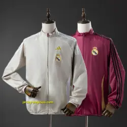 Real Madrid Reversible Jacket Windbreaker - Beige & Red