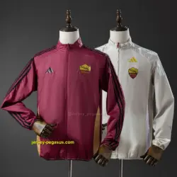 Roma Reversible Jacket Windbreaker - Red & Beige