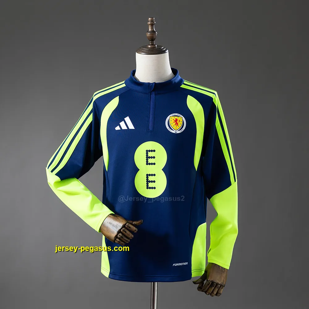 Scotland 2026 Training Top Navy Blue & Fluorescent Green Scotland 2026 Training Top Navy Blue & Fluorescent Green