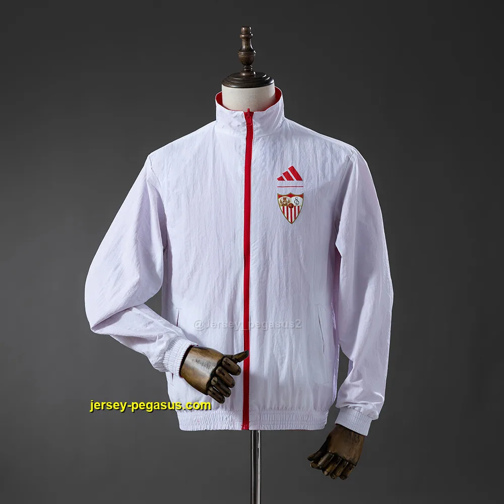 Sevilla Reversible Jacket Windbreaker - Red & White Sevilla Reversible Jacket Windbreaker - Red & White