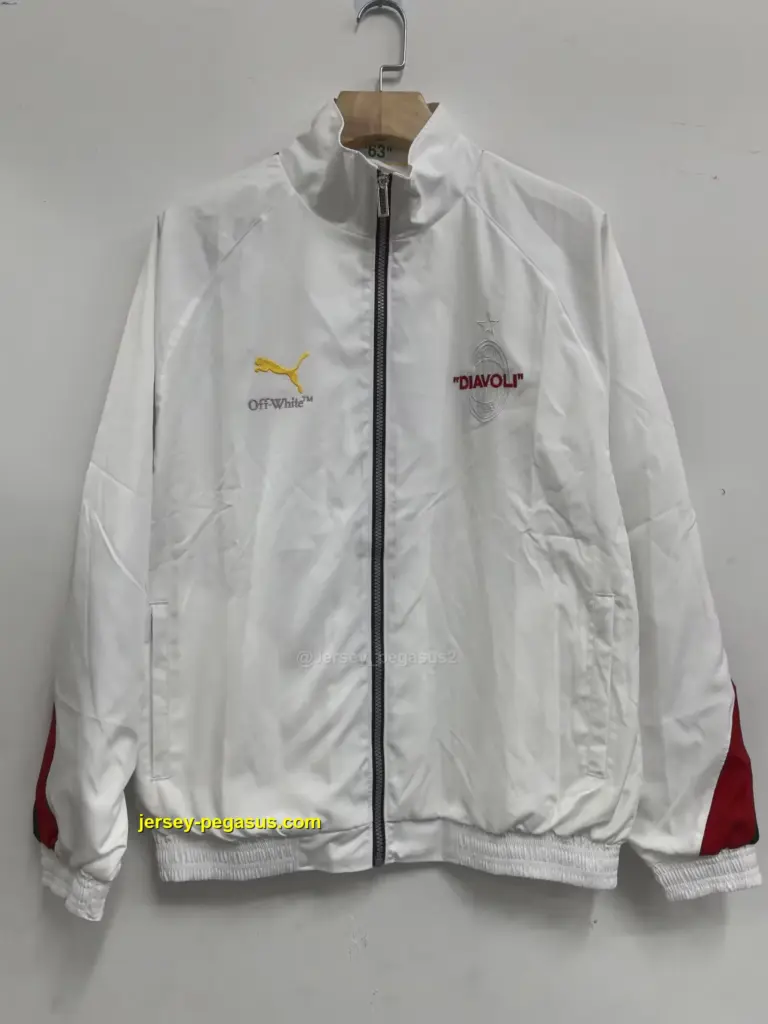 AC milan white windbreaker jacket