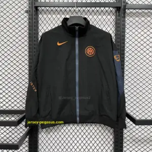 Inter black windbreaker jacket