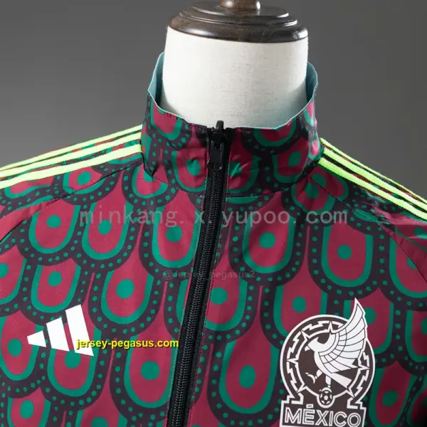 Mexico Reversible Jacket Windbreaker - Red & Sky Blue