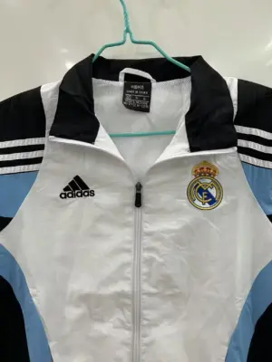 Real Madrid white black windbreaker jacket