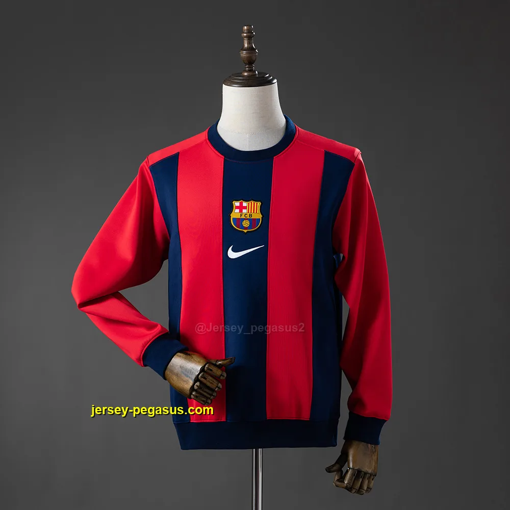 Barcelona Long-sleeved Sweatshirt - Red & Blue M Barcelona Long-sleeved Sweatshirt - Red & Blue M