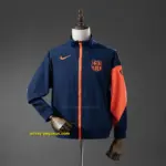 Barcelona Windbreaker - Navy Blue & Orange