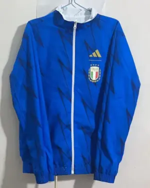 Italy blue white reversible windbreaker jacket