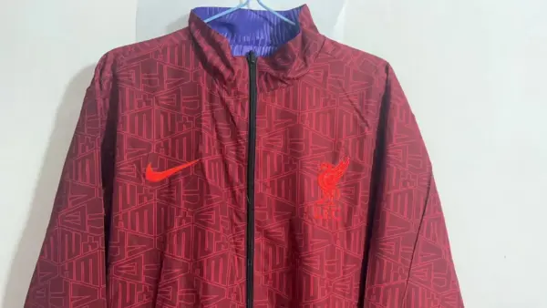 L-- blue red reversible windbreaker jacket