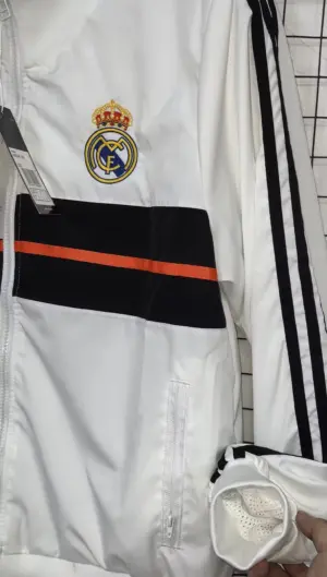 Real Madrid white windbreaker jacket