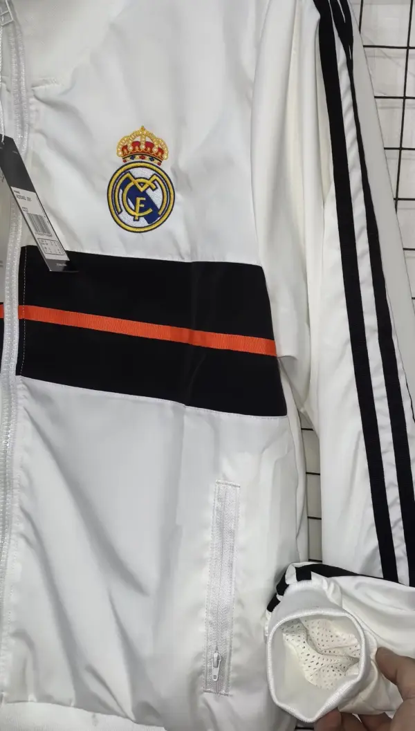 Real Madrid white windbreaker jacket