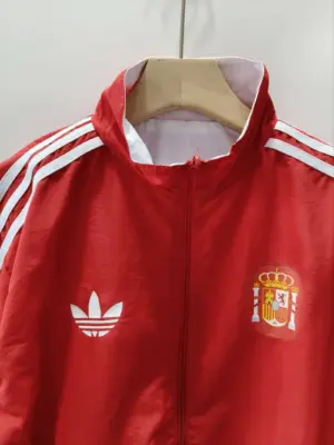 Spain red white recersible windbreaker jacket