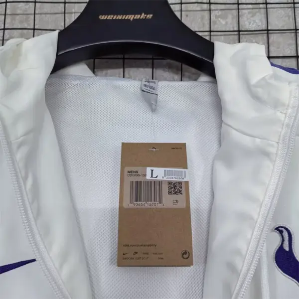 Tottenham white windbreaker jacket