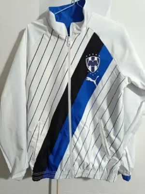 montreal blue white reversible windbreaker jacket