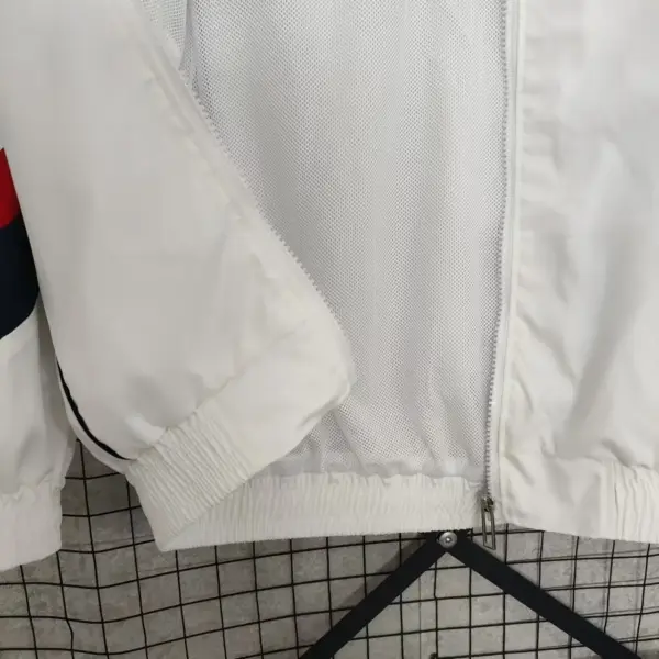 Englang white retro windbreaker jacket