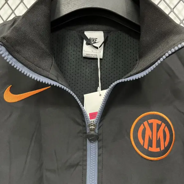 Inter black windbreaker jacket