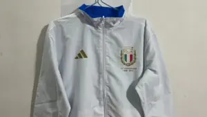 Italy blue white reversible windbreaker jacket