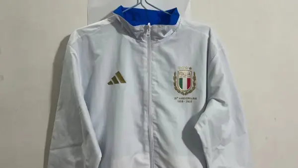 Italy blue white reversible windbreaker jacket
