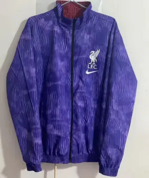 L-- blue red reversible windbreaker jacket