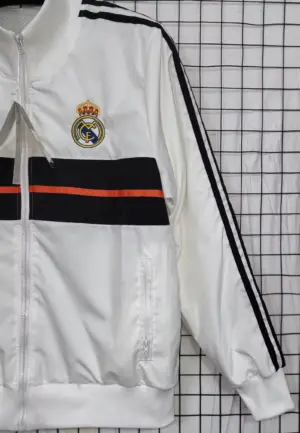 Real Madrid white windbreaker jacket